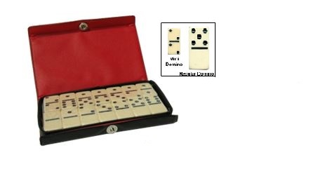Mini Dominoes Set: Mini Double Six Dominoes Set in Vinyl Snap Shut Case main image